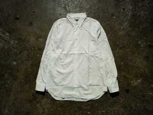 COMME des GARCONS HOMME PLUS EVER GREEN 07ss 製品洗い加工襟スタッズシャツ 2007ss フリル期復刻 コムデギャルソンオムプリュス