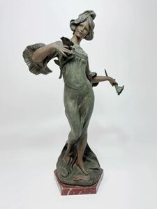彫刻美術 在銘 ブロンズ製 女性像 高45cm / 西洋美術彫刻美術女性像　フランチェスコフローラ？