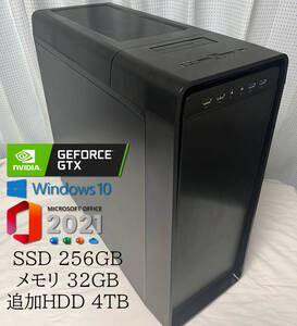 ☆高品質☆ ゲーミングPC/CORE i7 4790K/GTX970/Microsoft Office2021/32GB/SSD256GB/HDD4TB 超高品質電源搭載