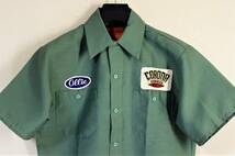 '90s デッドストック◆WORK WEAR CORPORATION◆半袖 ワークシャツ 米国製 やや大きめ:S_画像3
