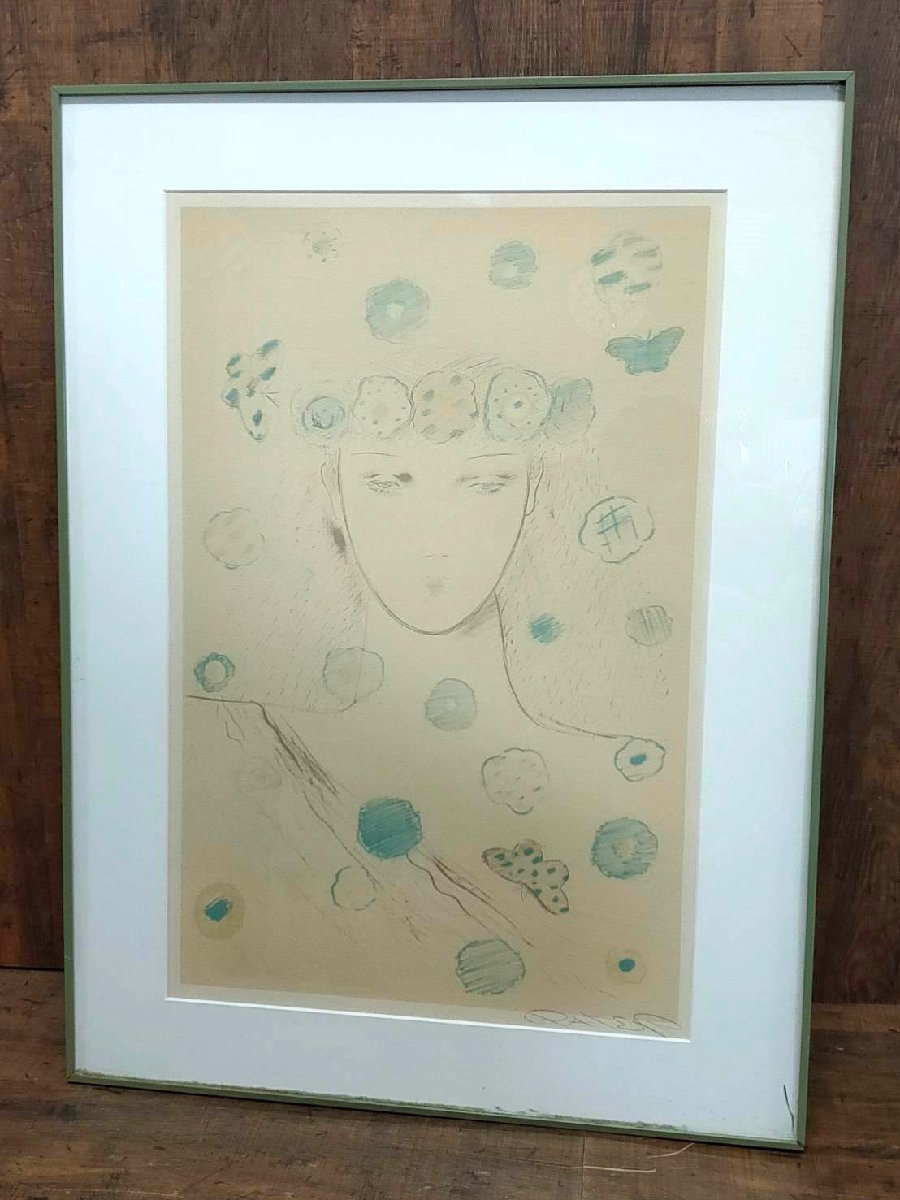 ■Free Shipping■Authenticity Guaranteed Rare One-of-a-kind piece in the world Peter Sato Lithograph Painting Signed No edition Female /SR6, artwork, print, lithograph, lithograph