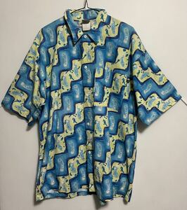 80s USA製 OP オーシャンパシフィック　アロハシャツ　モアイ像　半袖シャツ　サイズ　L アメリカ　OLD vintage
