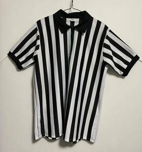 USA製　BRISTOL ストライプ柄　ハーフジップ　レフリーシャツ　半袖シャツ　サイズ　M OLD ビンテージ　 アメリカ　80s 90s