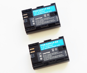 2個セット【Canon LP-E6】キャノン■2750mAh 互換バッテリー PSE認証 保護回路内蔵 バッテリー残量表示可 リチウムイオン充電池