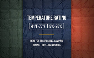 Onetigrisキャンプ毛布折りたたみ旅行キルトアウトドアキャンプハイキング用3-season 1人は、41 °F-77 °F(5 °C-25 °C)