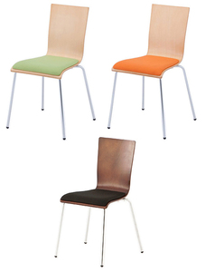 送料無料 新品 「プライウッドチェア パッド付き スタッキングチェア 会議チェア ミーティングチェア 椅子 3色あり