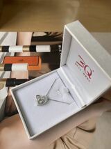 高級感溢れる キラキラ ハート純銀ネックレス“S925&ITALY”刻印有 CZダイヤモンド使用 上品な印象を与え♪専用ケース付プレゼント最適40cm_画像9