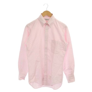 トムブラウン THOM BROWNE ストライプ BD シャツ ボタンダウン 長袖 胸ポケット 1 ピンク 白 ホワイト /AA ■OS ■AD メンズ