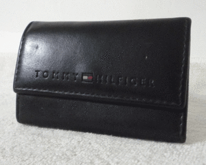 Tommy Hilfiger TOMMY HILFIGER black black leather 6 ream key case 