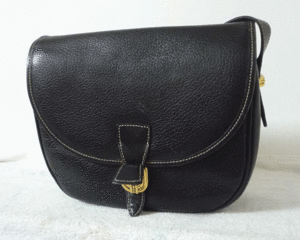  Ungaro ungaro leather black black diagonal .. shoulder bag lady's 