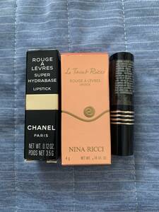  lipstick 3ps.@CHANEL Revlon Nina Ricci 