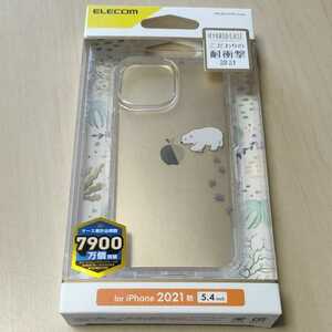 ◇ELECOM iPhone 13 mini 5.4inch 用 ハイブリッドケース シロクマ PM-A21ATSGBEAR