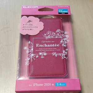 ◇ELECOM iPhone 12 mini 用 ソフトレザー ケース Enchante'e デイープピンク：PM-A20APLFJM1PD