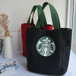 【スターバックス海外限定】スタバ日本未発売トートバック ハンドバッグ小物入れ レッド,ブラック、ベージュ、グリーン
