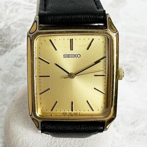 稼働品 SEIKO セイコー 1N01-5180 スクエアベゼル クオーツ腕時計 ゴールド 金 QZ 電池交換済 メンズ レディース 中古 現状品 格安 S0389