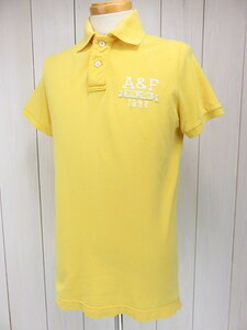 アバクロンビー＆フィッチ　半袖ポロシャツ　ロゴ刺繍入り　黄色　M