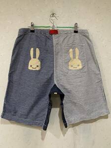 *CUNE кий n2 полосный ... Hickory половина Short Denim брюки мамонт сделано в Японии L BJBB.F