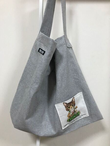 リネン 風 ナチュラル くったりバッグ ハンドメイド コヤンイサムチョン グレー