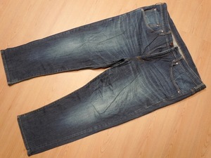 q875* largish size big size 42* Edwin ECD503 stretch Denim * used processing jeans * prompt decision *
