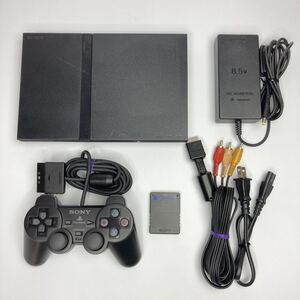 ★薄型★ PS1PS2読み込みOK SCPH 70000 PS2 本体セット プレステ2 プレイステーション2 PlayStation2 チャコールブラック SCPH-70000 黒