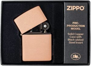 Zippo Limited Edition Solid Copper Case with Black-plated Steel Insert Light 海外 即決