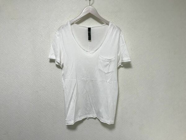 本物ダブルジェイケイwjkコットンVネック半袖Tシャツスーツビジネスミリタリーアメカジサーフメンズインナー日本製XL白ホワイト