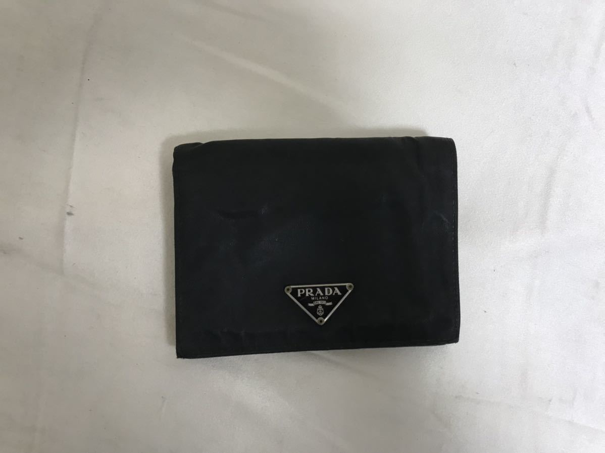 ☆PRADA プラダ Wホック 財布 三角ロゴ トライアングル ブラック【鑑定
