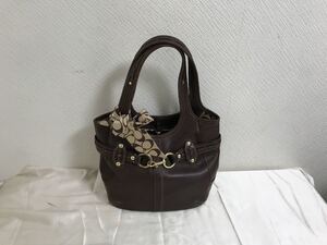 本物コーチCOACH本革レザーハンドバッグビジネストートボストンバックメンズレディース茶ブラウン旅行トラベルスカーフ付き