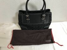 本物コーチCOACH本革レザーキャンバスハンドバッグビジネストートボストンバックメンズレディース黒ブラック旅行トラベルシグネチャー柄_画像6