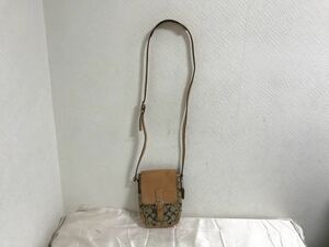 本物コーチCOACH本革レザーミニショルダーバッグビジネスボディポシェットバックメンズレディースベージュ茶ブラウン旅行トラベル