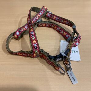 新品 未使用 ADD.MATE ハーネス 胴輪 アーガイル レッド ネームプレート型迷子札付き 10kgまでの小型犬 おしゃれ