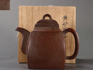 BO688 清代 漢方紫砂壺 在銘 徐飛龍 /紫砂 煎茶道具 朱泥 茶壺