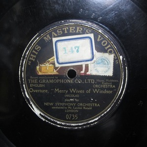 ★☆SP盤レコード 片面盤 Overture "Merry Wives of Windsor" / NEW SYMPHONY ORCHESTRA 中古品☆★[4964]の画像1