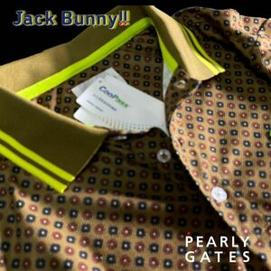 本物 新品28393155 PEARLY GATESパーリーゲイツ/ジャックバニー 5(サイズL)超人気 クール小花半袖ポロシャツ