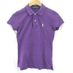  Ralph Lauren * polo-shirt with short sleeves [XS/ purple ] lady's / Logo embroidery / cotton 100%/*BA454L