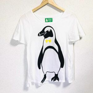 F4936db FRAPBOIS ZOO(フラボア ズー) 半袖Tシャツ １(S位) ホワイト　レディース　ペンギンプリント　背中プリント　プルアップ