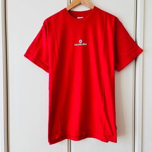 F5140cb Hurley｜ハーレー　半袖Tシャツ　Mサイズ レッド　メンズ　アメリカ製　USA ロゴTシャツ プリント　カジュアル　シンプル