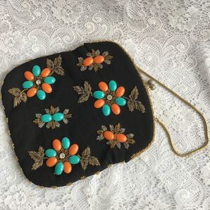 アンティークビーズ刺繍バック