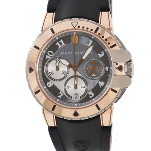 【3年保証】 ハリーウィンストン オーシャンダイバー クロノグラフ OCEACH44RZ001 K18RG無垢×ザリウム アラビア 自動巻き メンズ 腕時計