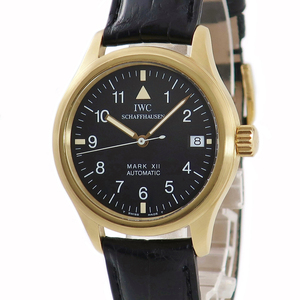 【3年保証】 IWC パイロットウォッチ マーク12 IW3241-003 K18YG無垢 ジャガールクルト製ムーヴ 黒 トリチウム 自動巻き メンズ 腕時計
