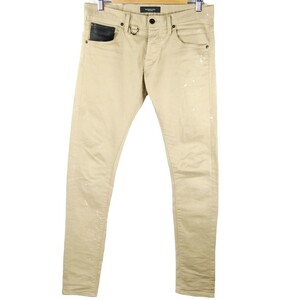 #OVERDESIGN over дизайн / STRETCH SKINNY PANTS / сделано в Японии / мужской / стрейч обтягивающий брюки-чинос size 30 / бежевый 