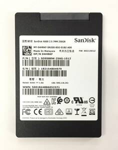 K461639 SanDisk SATA 2.5インチ 256GB SSD 1点【中古動作品】...
