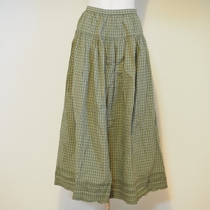 #apc Kaneko Isao KANEKO ISAO skirt green series check long flair lady's [735779]