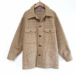 #wnc ペンドルトン PENDLETON ジャケット M 茶系 チェック ツイード ビンテージ 70S 80S アメリカ製 メンズ [747609]