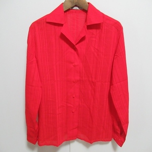 #anc Christian Dior ChristianDior shirt * blouse M red Vintage see-through lady's [742278]