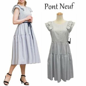 【Pont Neuf ポンヌフ 新品】ティアードワンピース BA1066 セブリーヌ ベージュ ホワイト M 働く女子 大人可愛いコーディネート PAYPAY