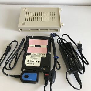 HDD用ACアダプタ + HDD → USB2.0変換アダプター + HDD収納ケース