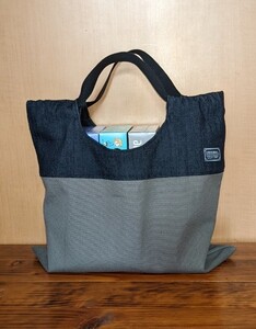2wayトートバッグ ハンドメイド ショルダーバッグ 帆布xデニム