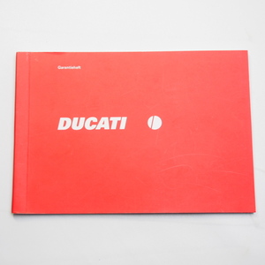  Ducati DUCATI written guarantee and service / coupon. German version WARRANTY BOOKLET