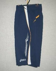 XS7008 Asics warm-up shorts navy blue × Gold O new goods '